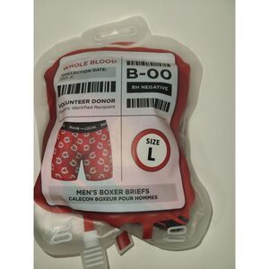Whole Blood Boxer Briefs Main and Local Brand in Volunteer Blood Bag Large NWT